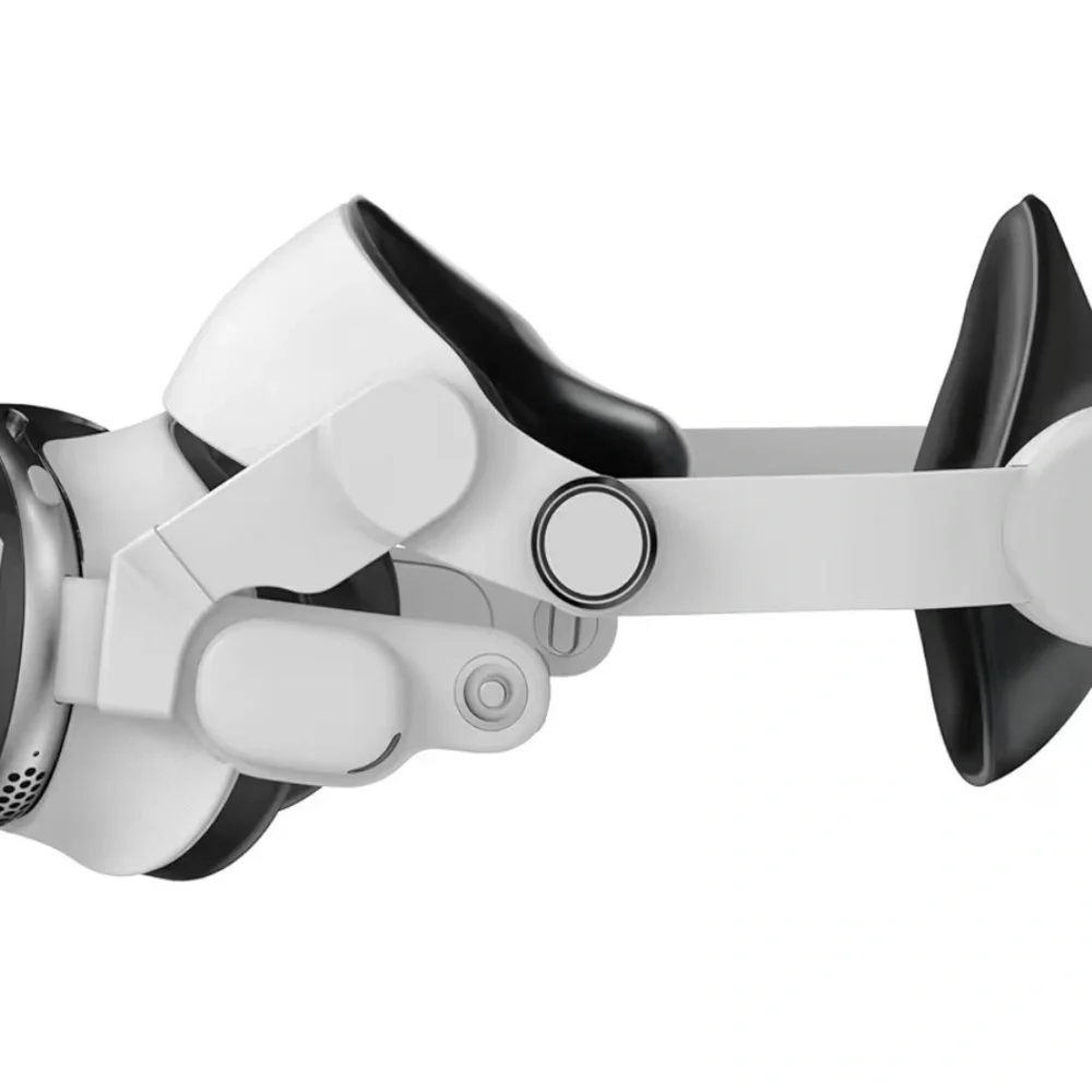 White VR Headset with Adjustable Straps compatible with Apple Vision WP1374